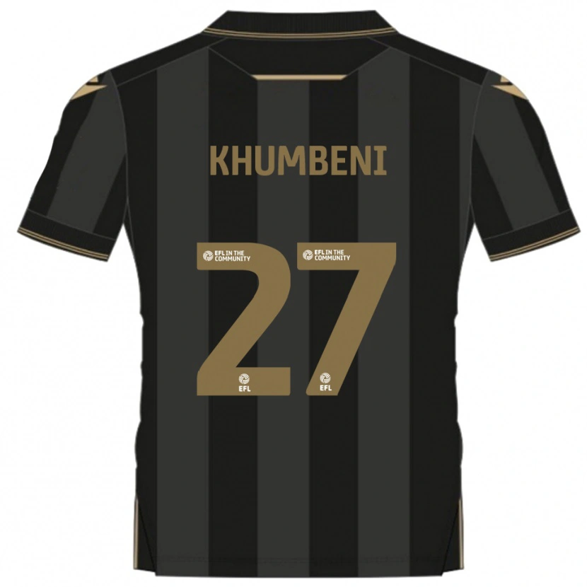 Danxen Hombre Camiseta Nelson Khumbeni #27 Negro Dorado 2ª Equipación 2025/26 La Camisa