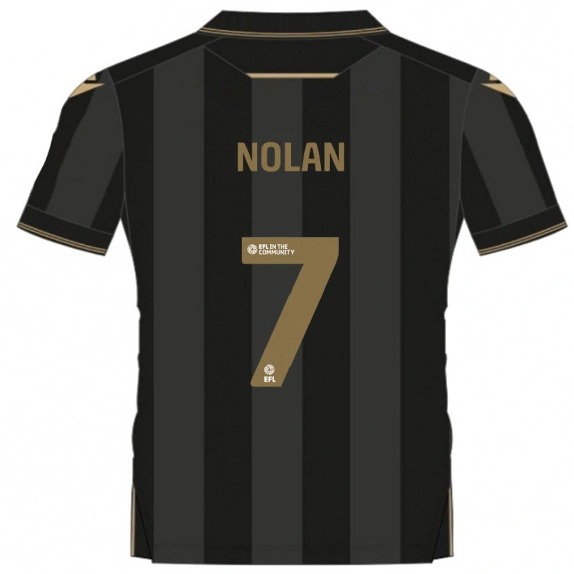 Danxen Hombre Camiseta Jack Nolan #7 Negro Dorado 2ª Equipación 2025/26 La Camisa