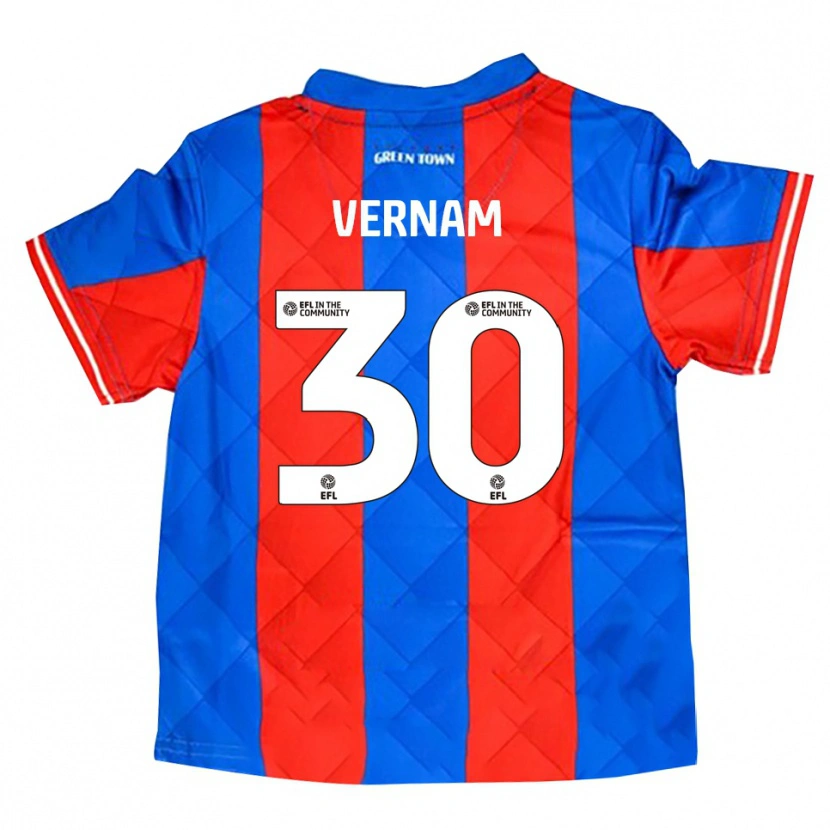 Danxen Hombre Camiseta Charles Vernam #30 Azul Rojo Blanco 2ª Equipación 2025/26 La Camisa