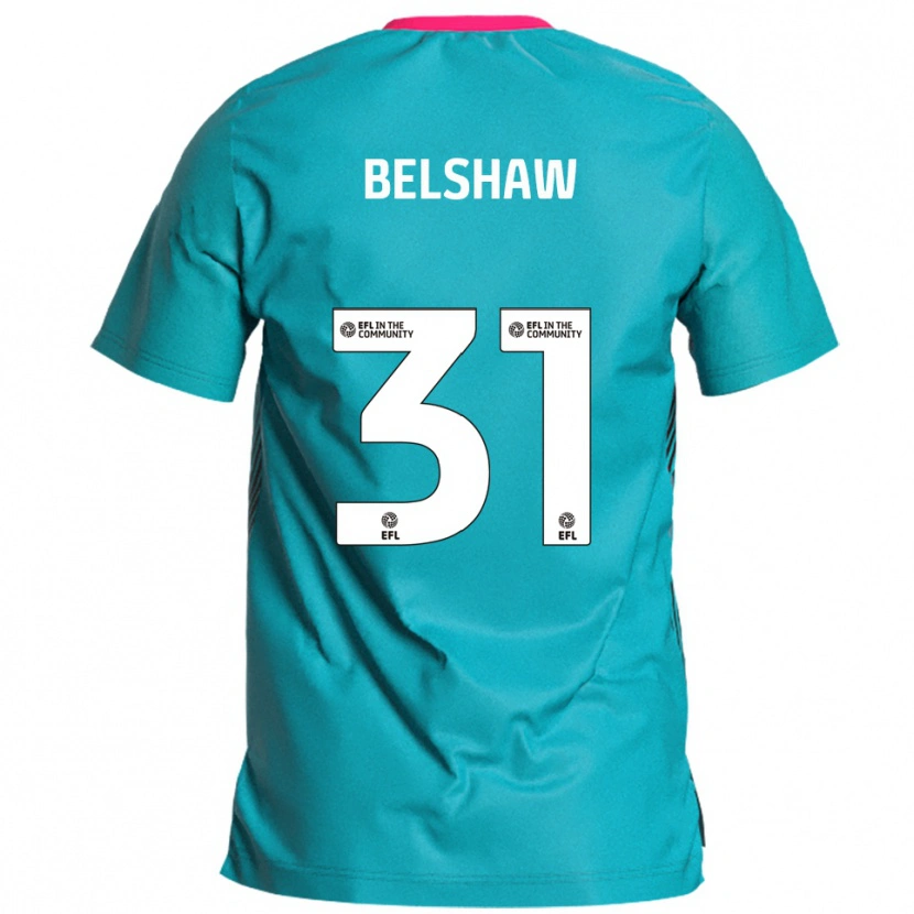 Danxen Hombre Camiseta James Belshaw #31 Celeste Rosa 2ª Equipación 2025/26 La Camisa