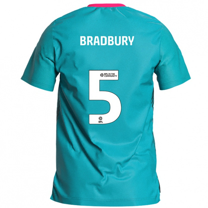 Danxen Hombre Camiseta Tom Bradbury #5 Celeste Rosa 2ª Equipación 2025/26 La Camisa