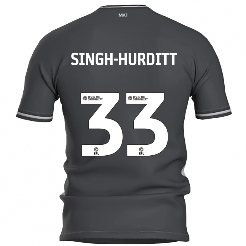 Danxen Hombre Camiseta Damerai Singh-Hurditt #33 Gris Plata 2ª Equipación 2025/26 La Camisa