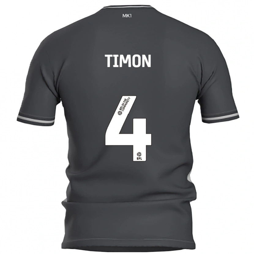Danxen Hombre Camiseta Amelie Timon #4 Gris Plata 2ª Equipación 2025/26 La Camisa