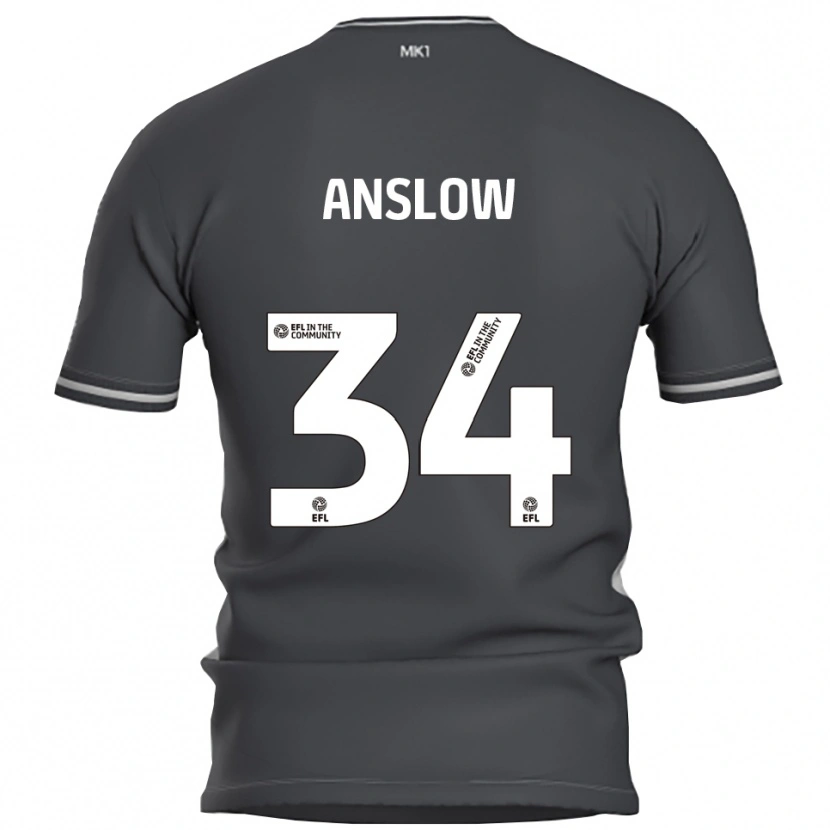 Danxen Hombre Camiseta Lauren Anslow #34 Gris Plata 2ª Equipación 2025/26 La Camisa