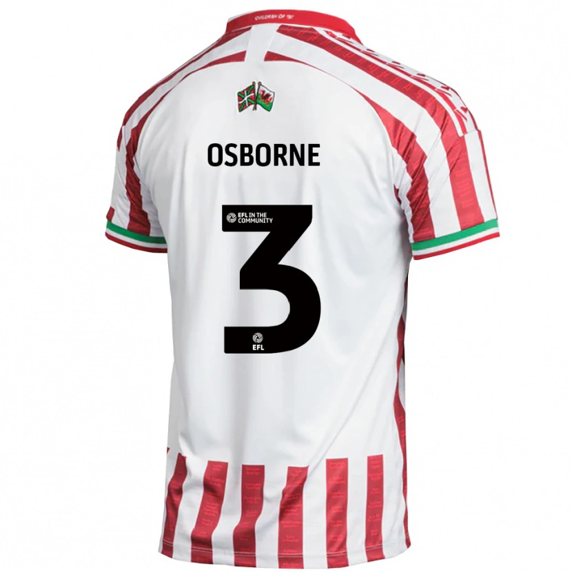 Danxen Hombre Camiseta Jed Osborne #3 Rojo Blanco 2ª Equipación 2025/26 La Camisa
