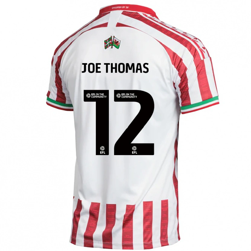 Danxen Hombre Camiseta Joe Thomas #12 Rojo Blanco 2ª Equipación 2025/26 La Camisa