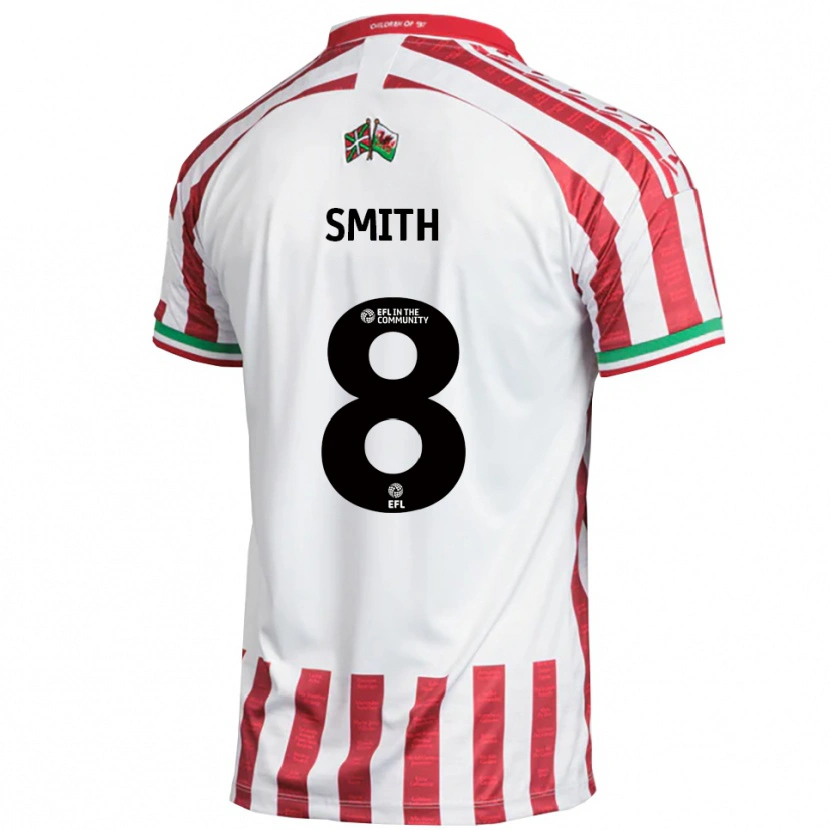 Danxen Hombre Camiseta Matt Smith #8 Rojo Blanco 2ª Equipación 2025/26 La Camisa