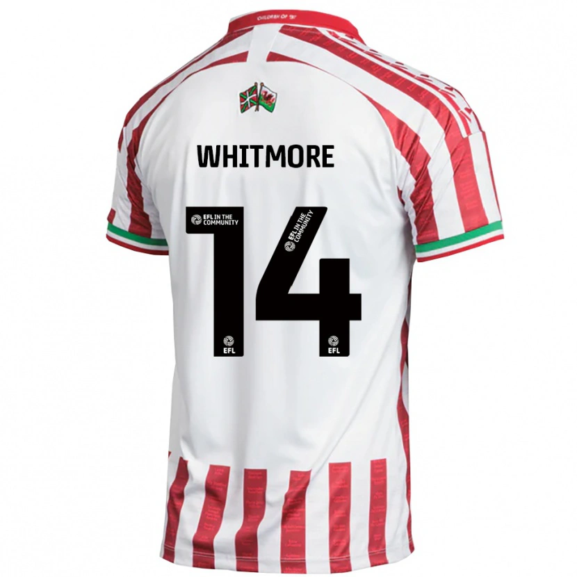 Danxen Hombre Camiseta Kai Whitmore #14 Rojo Blanco 2ª Equipación 2025/26 La Camisa