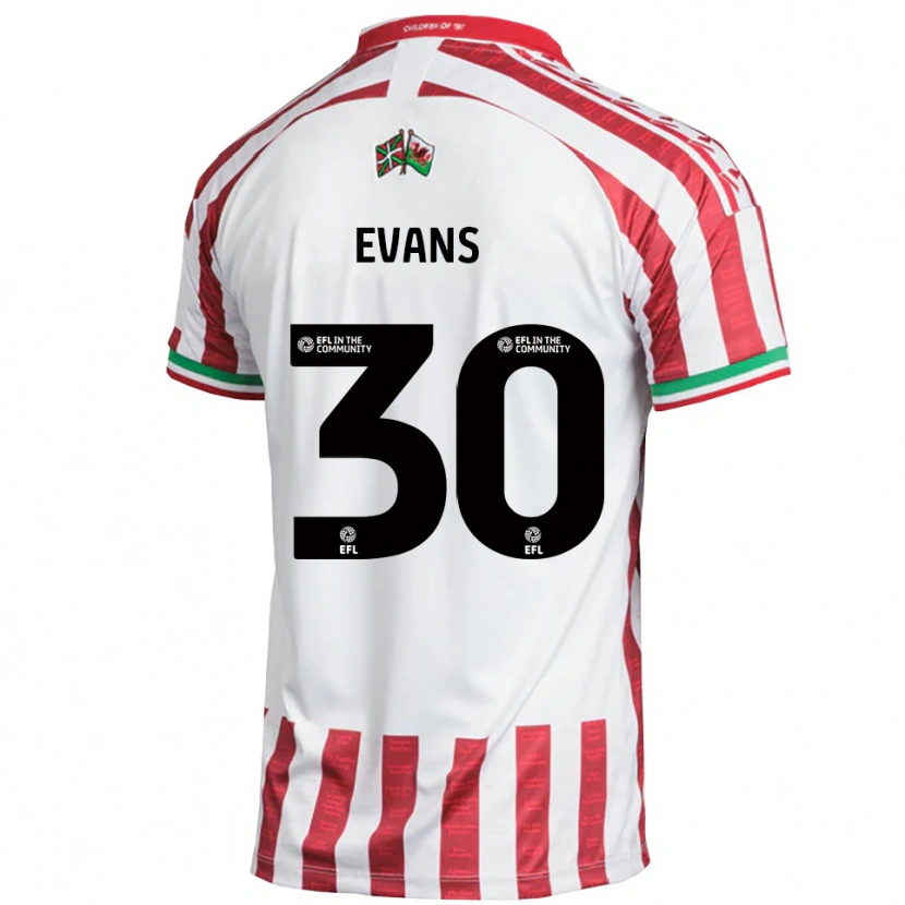 Danxen Hombre Camiseta Corey Evans #30 Rojo Blanco 2ª Equipación 2025/26 La Camisa