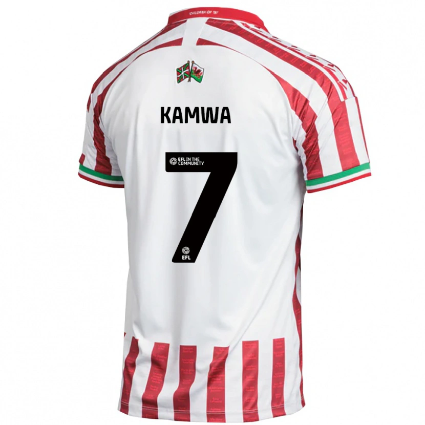 Danxen Hombre Camiseta Bobby Kamwa #7 Rojo Blanco 2ª Equipación 2025/26 La Camisa