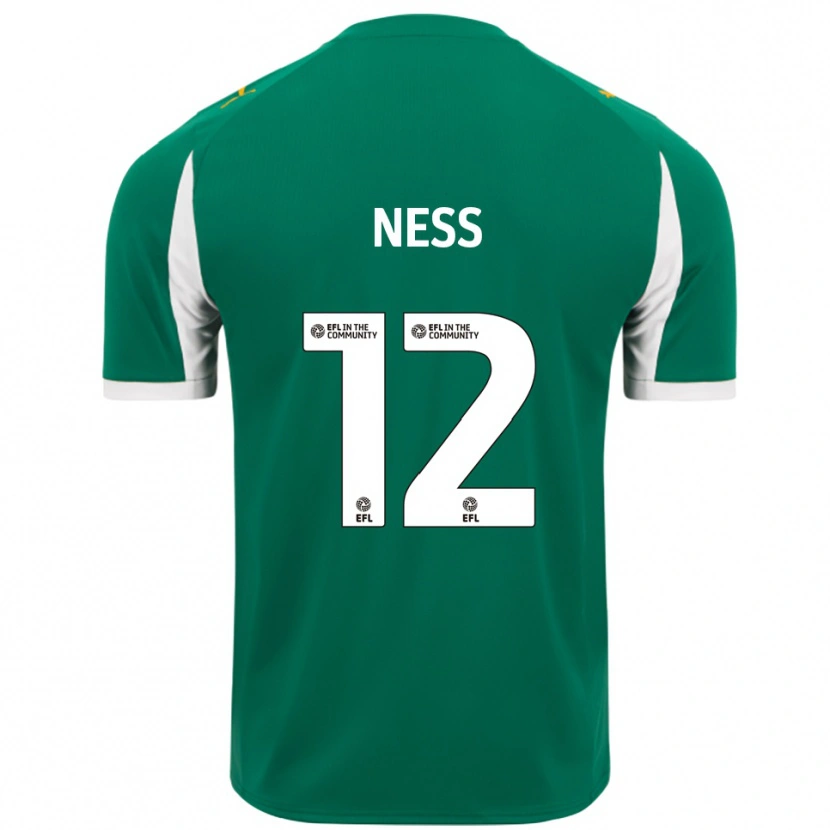 Danxen Hombre Camiseta Lucas Ness #12 Verde Blanco 2ª Equipación 2025/26 La Camisa