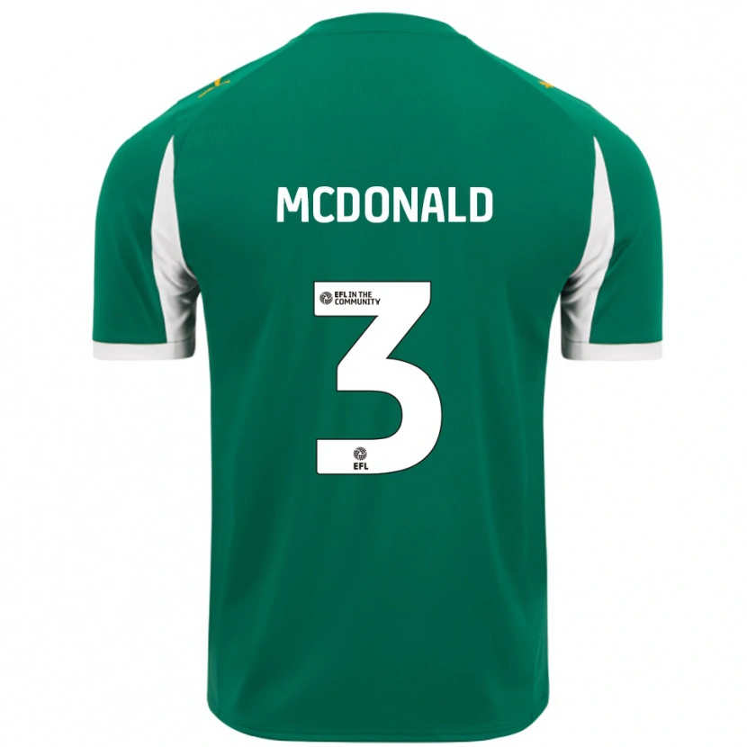 Danxen Hombre Camiseta Rod Mcdonald #3 Verde Blanco 2ª Equipación 2025/26 La Camisa