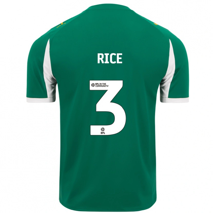 Danxen Hombre Camiseta Alfie Rice #3 Verde Blanco 2ª Equipación 2025/26 La Camisa