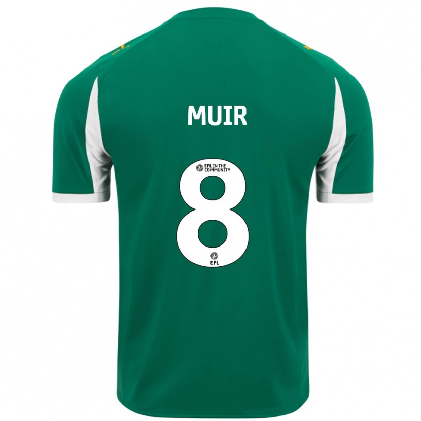 Danxen Hombre Camiseta Kameron Muir #8 Verde Blanco 2ª Equipación 2025/26 La Camisa