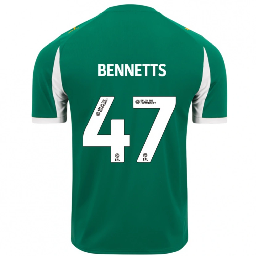 Danxen Hombre Camiseta Keanan Bennetts #47 Verde Blanco 2ª Equipación 2025/26 La Camisa