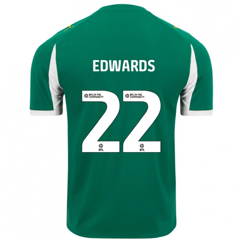 Danxen Hombre Camiseta Curtis Edwards #22 Verde Blanco 2ª Equipación 2025/26 La Camisa