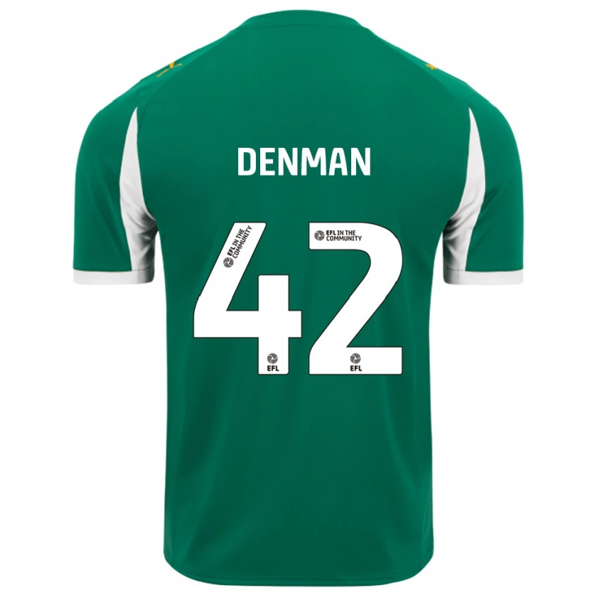Danxen Hombre Camiseta Zac Denman #42 Verde Blanco 2ª Equipación 2025/26 La Camisa
