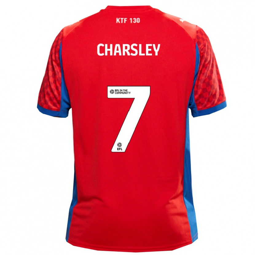 Danxen Hombre Camiseta Harry Charsley #7 Rojo Azul 2ª Equipación 2025/26 La Camisa