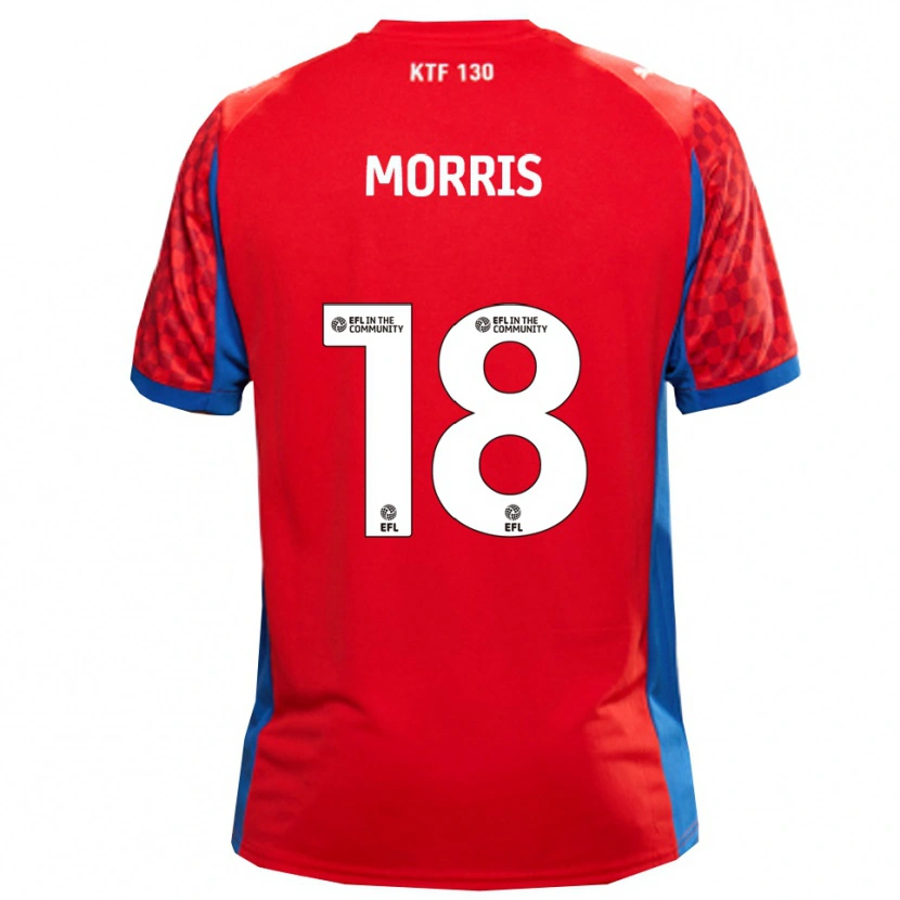 Danxen Hombre Camiseta Kieron Morris #18 Rojo Azul 2ª Equipación 2025/26 La Camisa
