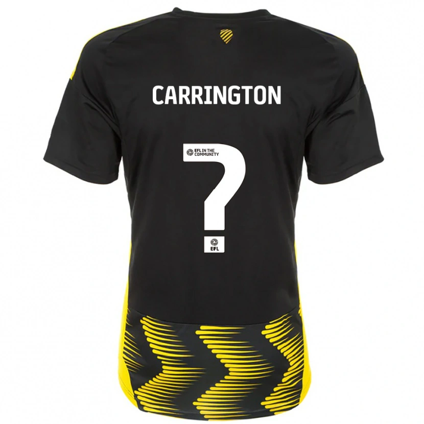 Danxen Hombre Camiseta Abbie Carrington #0 Negro Amarillo 2ª Equipación 2025/26 La Camisa