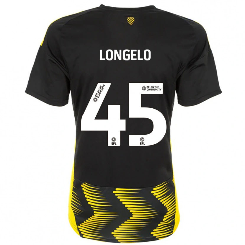 Danxen Hombre Camiseta Rosaire Longelo #45 Negro Amarillo 2ª Equipación 2025/26 La Camisa