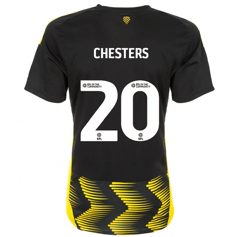 Danxen Hombre Camiseta Dan Chesters #20 Negro Amarillo 2ª Equipación 2025/26 La Camisa