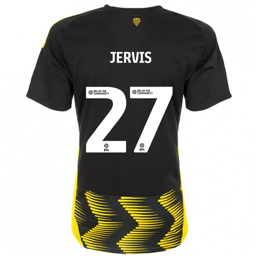 Danxen Hombre Camiseta Lizzie Jervis #27 Negro Amarillo 2ª Equipación 2025/26 La Camisa