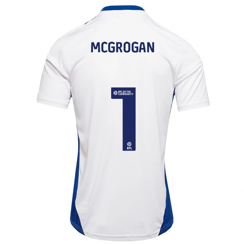 Danxen Hombre Camiseta Emily Mcgrogan #1 Blanco Azul 2ª Equipación 2025/26 La Camisa