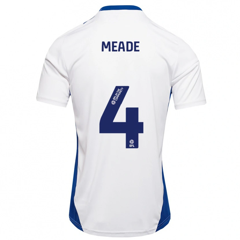 Danxen Hombre Camiseta Isi Meade #4 Blanco Azul 2ª Equipación 2025/26 La Camisa