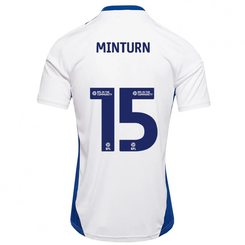 Danxen Hombre Camiseta Harrison Minturn #15 Blanco Azul 2ª Equipación 2025/26 La Camisa