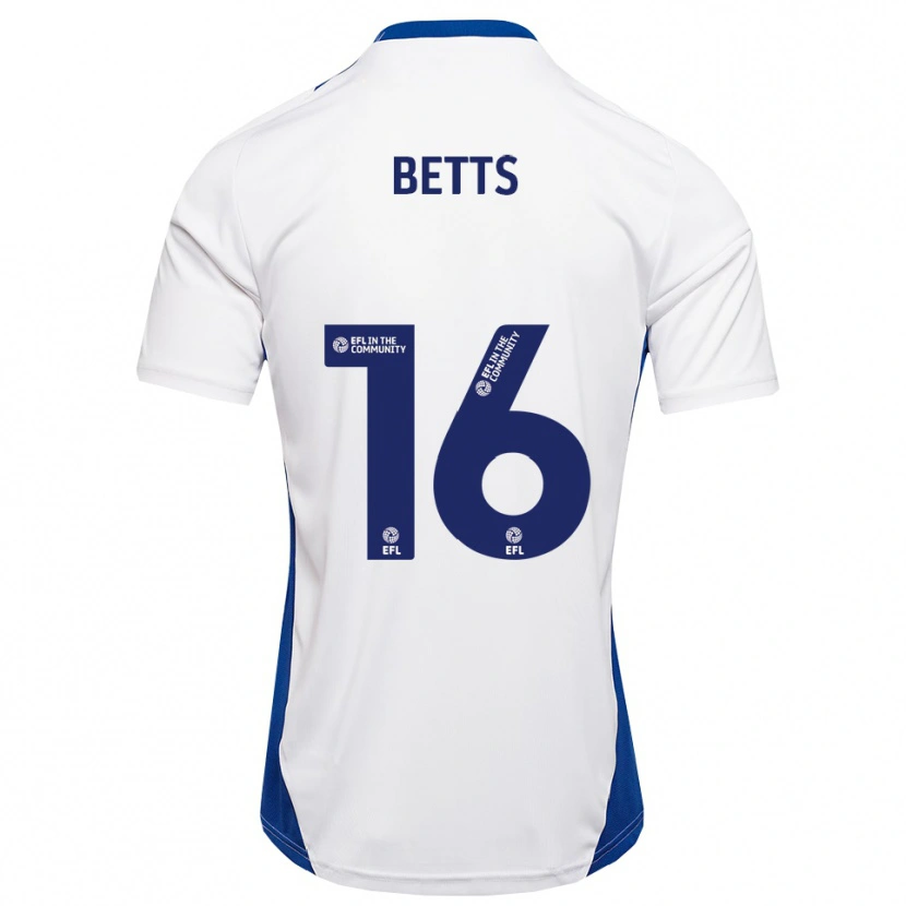 Danxen Hombre Camiseta Charlie Betts #16 Blanco Azul 2ª Equipación 2025/26 La Camisa
