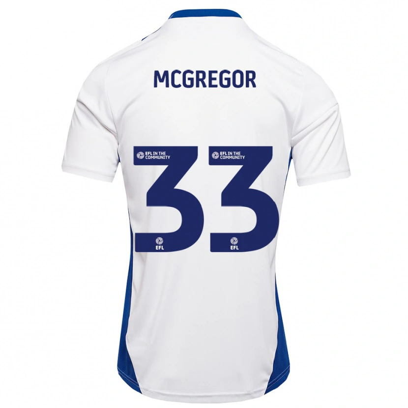 Danxen Hombre Camiseta Joel Mcgregor #33 Blanco Azul 2ª Equipación 2025/26 La Camisa