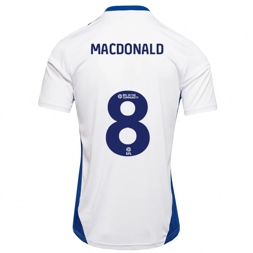 Danxen Hombre Camiseta Taylor Macdonald #8 Blanco Azul 2ª Equipación 2025/26 La Camisa