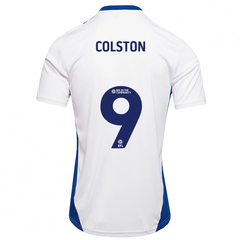 Danxen Hombre Camiseta Annie Colston #9 Blanco Azul 2ª Equipación 2025/26 La Camisa