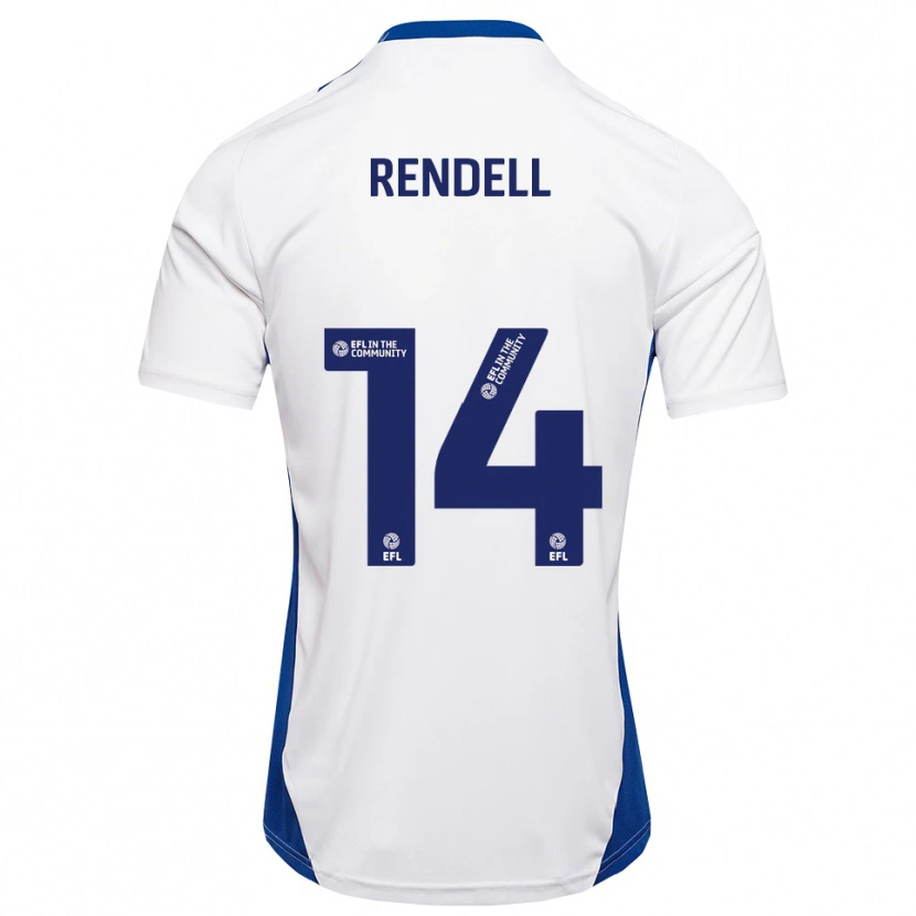 Danxen Hombre Camiseta Louis Rendell #14 Blanco Azul 2ª Equipación 2025/26 La Camisa