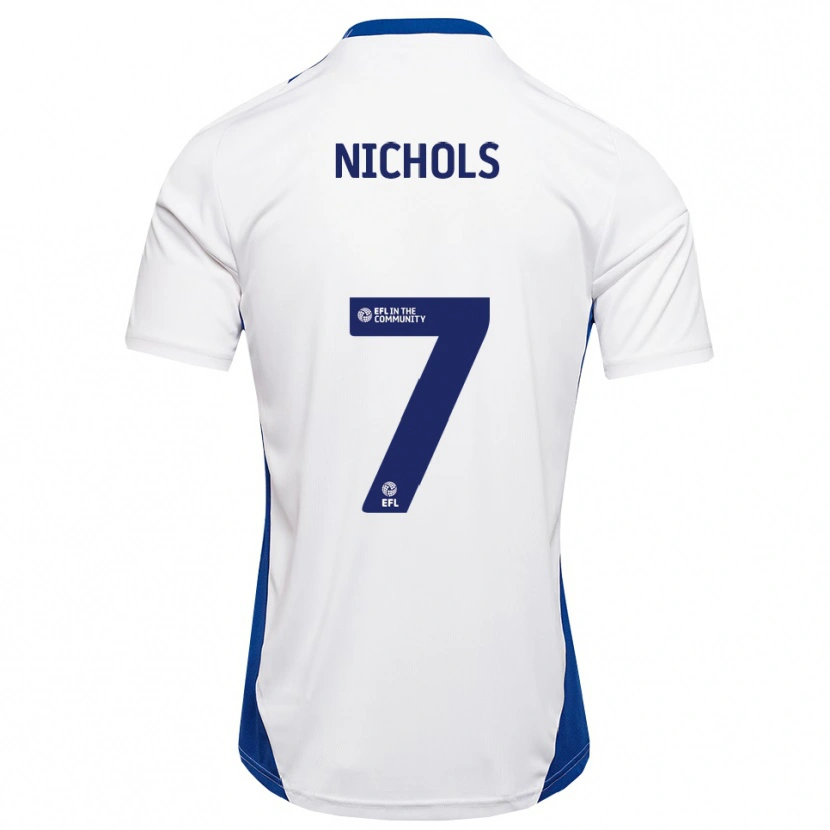 Danxen Hombre Camiseta Tom Nichols #7 Blanco Azul 2ª Equipación 2025/26 La Camisa