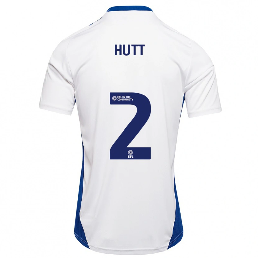 Danxen Hombre Camiseta Liam Hutt #2 Blanco Azul 2ª Equipación 2025/26 La Camisa
