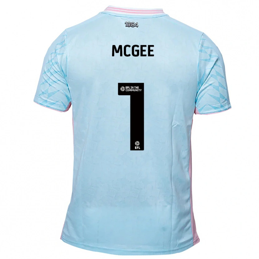 Danxen Hombre Camiseta Luke Mcgee #1 Celeste Rosa 2ª Equipación 2025/26 La Camisa