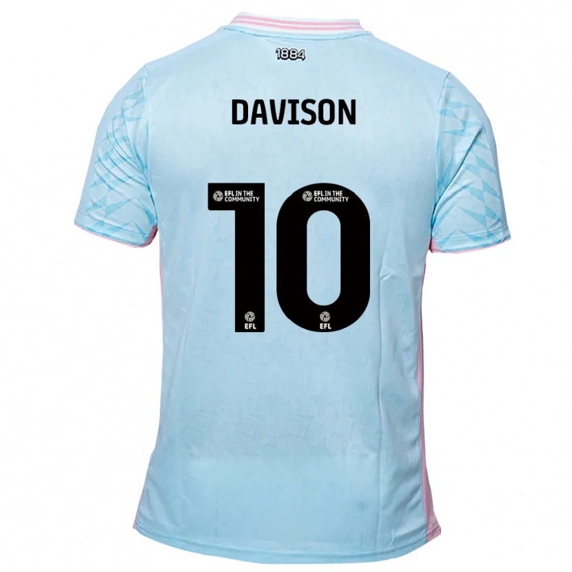 Danxen Hombre Camiseta Josh Davison #10 Celeste Rosa 2ª Equipación 2025/26 La Camisa