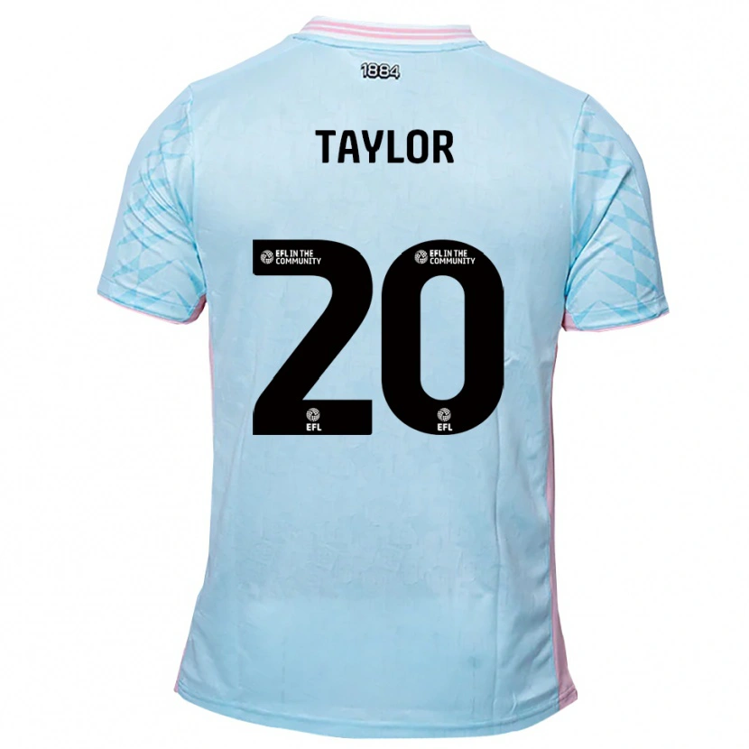 Danxen Hombre Camiseta Sam Taylor #20 Celeste Rosa 2ª Equipación 2025/26 La Camisa