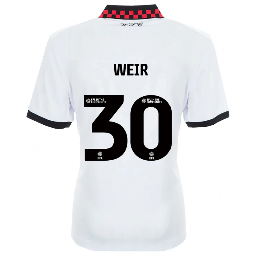 Danxen Hombre Camiseta Evan Weir #30 Blanco Negro 2ª Equipación 2025/26 La Camisa