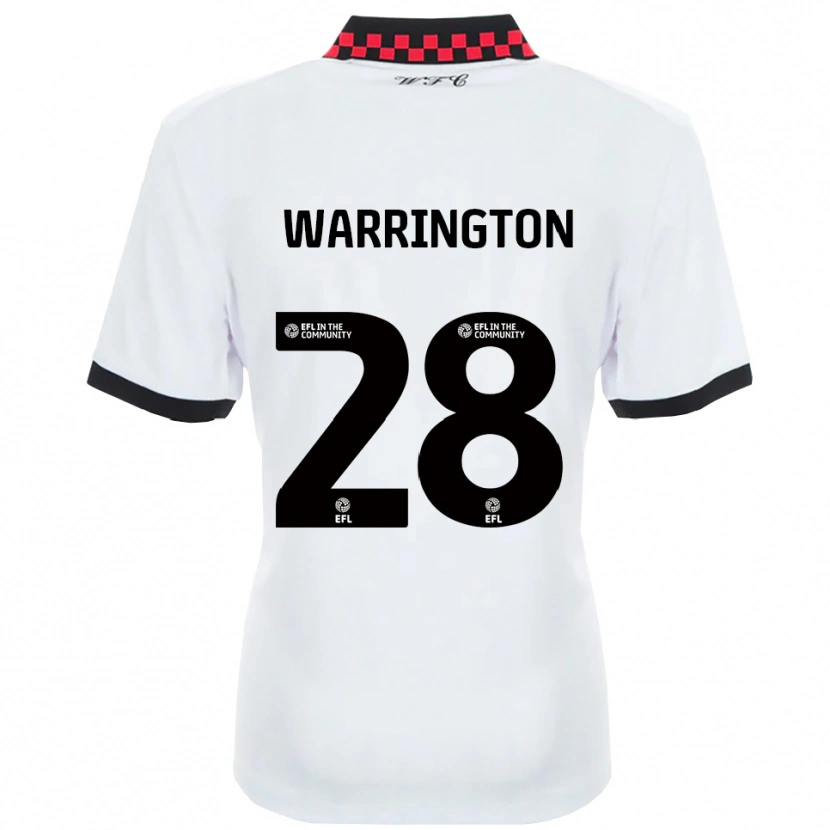 Danxen Hombre Camiseta Lewis Warrington #28 Blanco Negro 2ª Equipación 2025/26 La Camisa