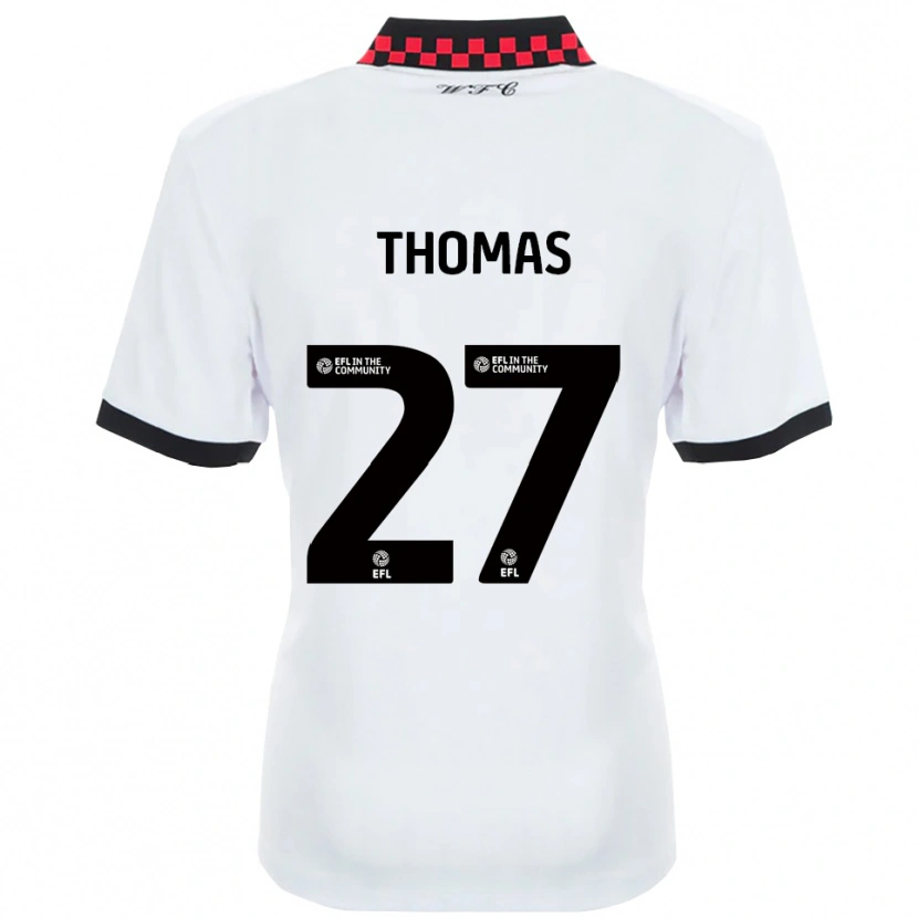 Danxen Hombre Camiseta Dylan Thomas #27 Blanco Negro 2ª Equipación 2025/26 La Camisa