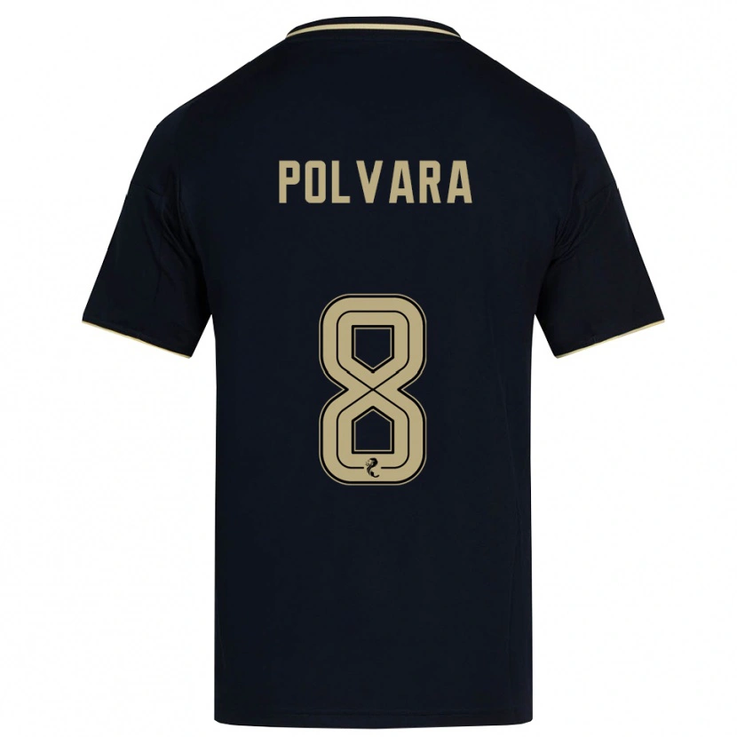 Danxen Hombre Camiseta Dante Polvara #8 Azul Marino Dorado 2ª Equipación 2025/26 La Camisa