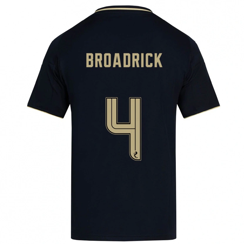 Danxen Hombre Camiseta Jessica Broadrick #4 Azul Marino Dorado 2ª Equipación 2025/26 La Camisa