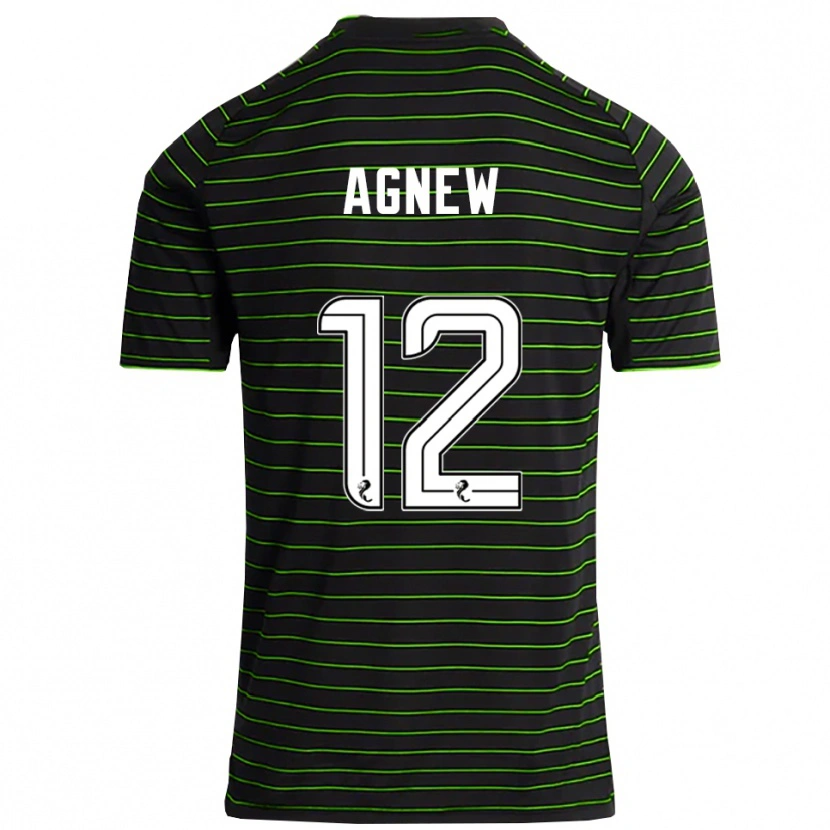 Danxen Hombre Camiseta Murphy Agnew #12 Negro Verde 2ª Equipación 2025/26 La Camisa