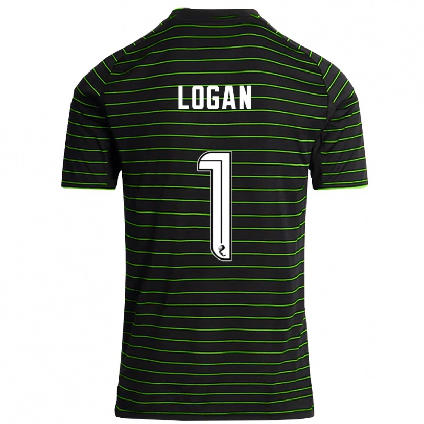 Danxen Hombre Camiseta Chloe Logan #1 Negro Verde 2ª Equipación 2025/26 La Camisa