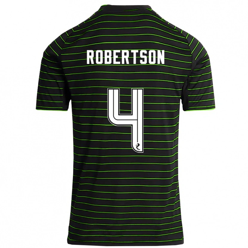 Danxen Hombre Camiseta Lisa Robertson #4 Negro Verde 2ª Equipación 2025/26 La Camisa