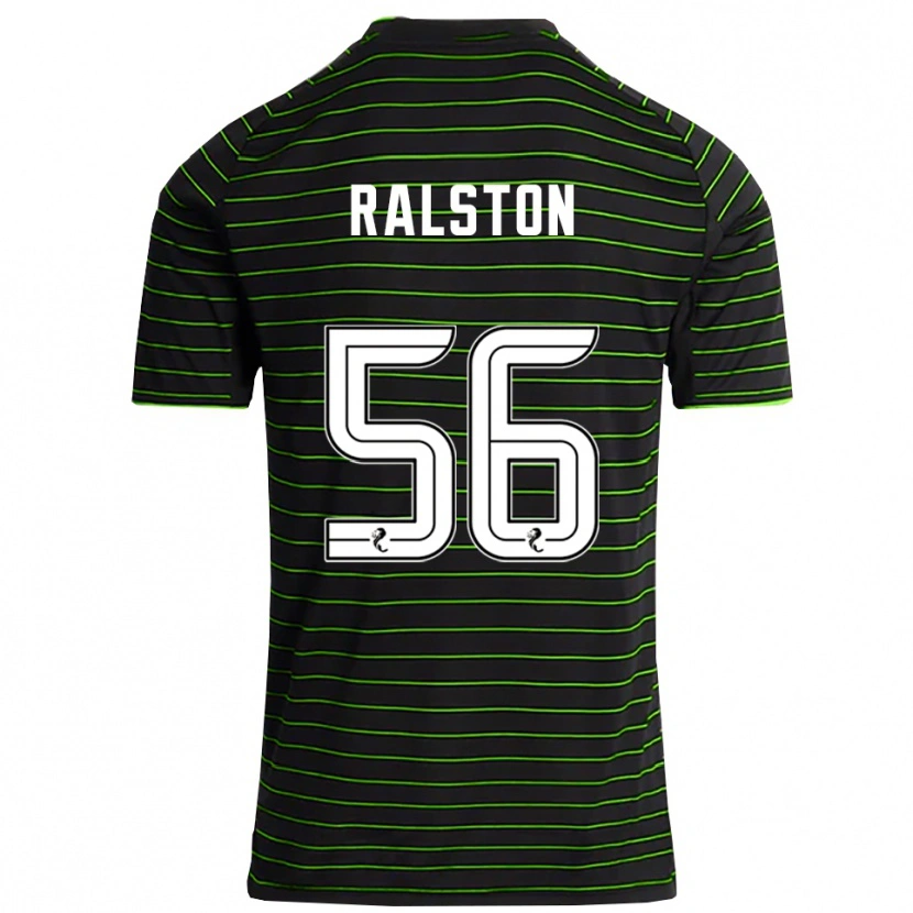 Danxen Hombre Camiseta Anthony Ralston #56 Negro Verde 2ª Equipación 2025/26 La Camisa