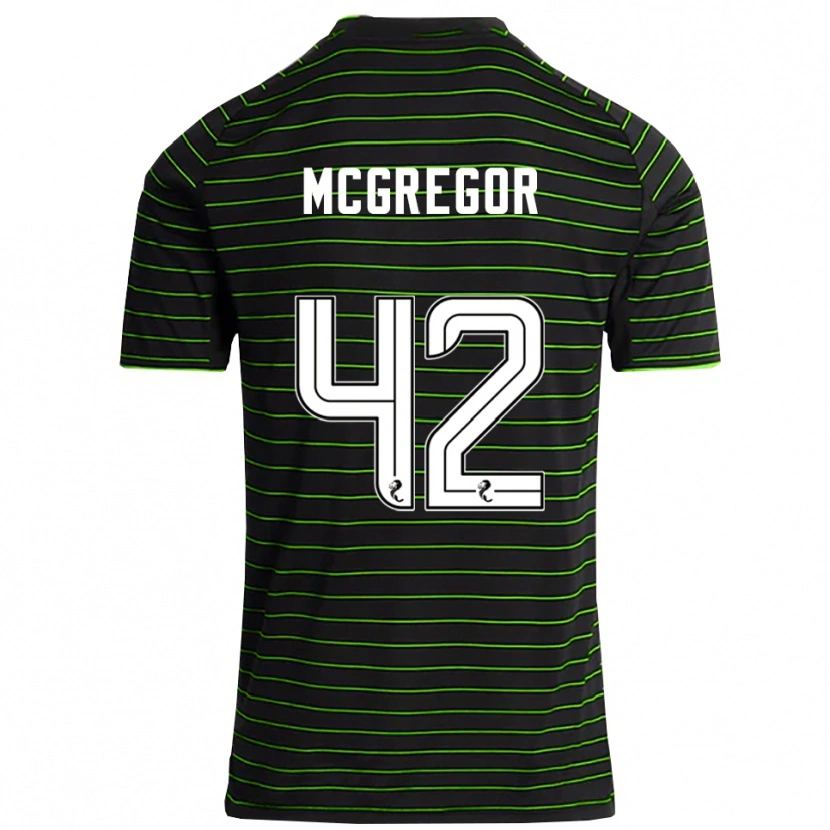 Danxen Hombre Camiseta Callum Mcgregor #42 Negro Verde 2ª Equipación 2025/26 La Camisa